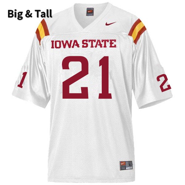 Iowa State Cyclones Men's #21 Cole Pedersen Nike NCAA Authentic White Big & Tall College Stitched Football Jersey FB42I05KE